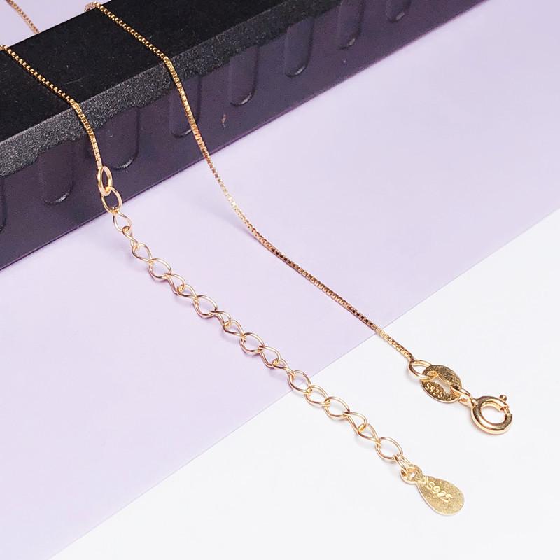 Женское регулируемое колье-чокер из стерлингового серебра S925 с цепочкой-коробкой и удлинителем