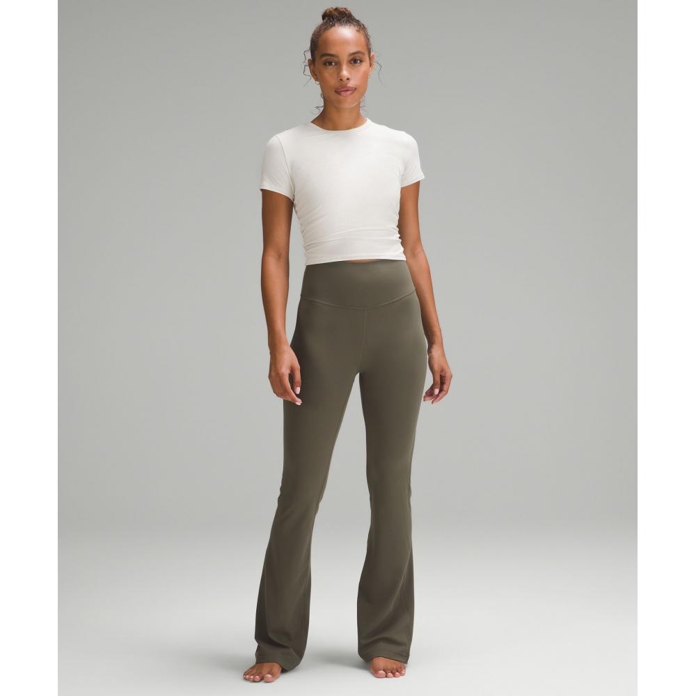 Lululemon Брюки-клеш Groove Nulu Super High Rise Regular Army Green