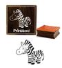 Printtoo Zebra Pattern Wooden Square Rubber Stamp Craft Textile Brown Stamps-3 X 3