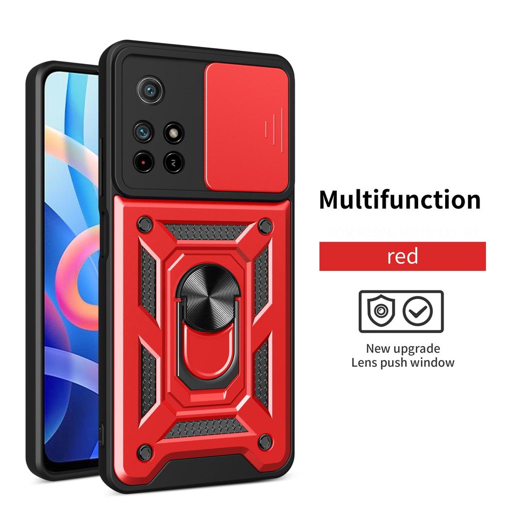Armor Shockproof Case for Xiaomi POCO M4 Pro 4G 5G Phone Camera Lens Protective Magnetic Car Holder Ring Case Cover