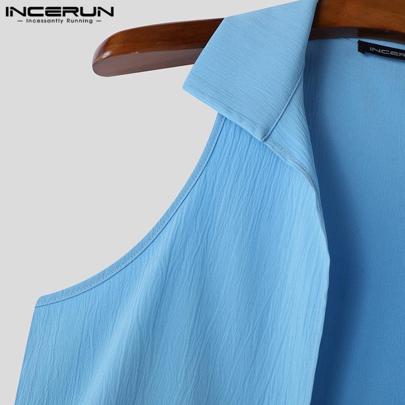 INCERUN Летний мужской кардиган без рукавов с открытым передом свободного покроя с длинными рукавами