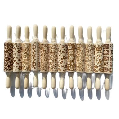 Деревянные рождественские скалки Рок Снежинка Лось Тиснение Инструмент для выпечки Печенье Бисквит Фондант Торт Узорчатая скалка Дропшиппинг