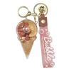 Oil-Infused Ice Cream Quicksand Acrylic Keychain Pendant - Perfect Small Gift for Bag or Car.