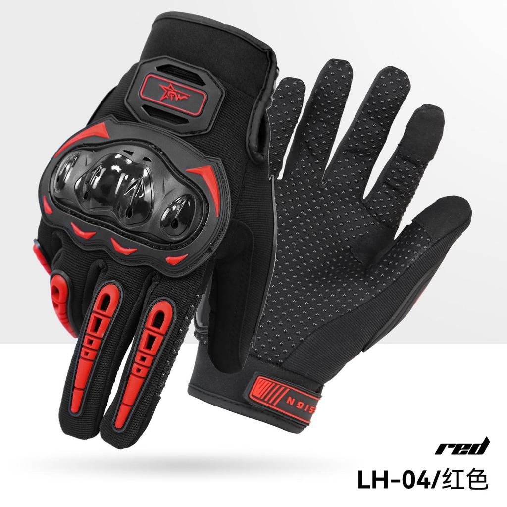 VEMAR Summer Motorcycle Gloves Men Black Full Finger Touchscreen Cycling ATV MTB Guantes Moto Luvas Bike Riding Glove Women Red