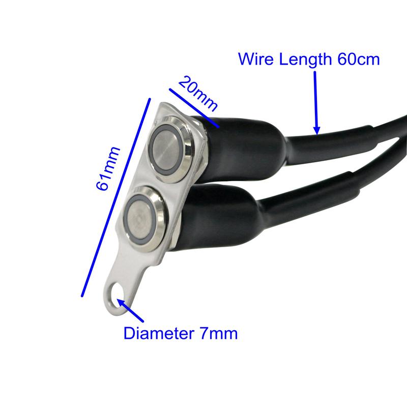 Светодиодный переключатель LMoDri для мотоцикла, водонепроницаемый переключатель включения-выключения на руль, регулируемое крепление, переключатели из нержавеющей стали, кнопка DC12V, противотуманный свет
