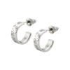 Hello Kitty Sanrio Characters Stainless Steel Earrings Half Hoop Both [White Clover] (2 Pieces/for Ears) SAST-P005SV