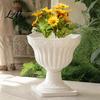 Lightweight Plant Pots White Urn Planter Pot Tall Vintage Roman Column Flowerpot Plastic Decorative Container for Indoor Outdoor Garden Front Porch