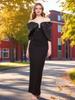 Chic Off-the-Shoulder Bandage Evening Gown - Shoulder-Baring Long Dress, Fashionable & Sexy Bodycon Style