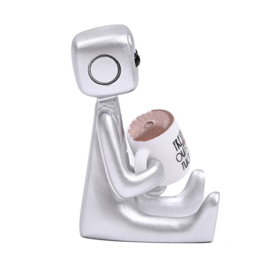 Anxiety Robot Resin Figure with Slogan 'Your Anxiety Is A Lying Hoe' Inspiring