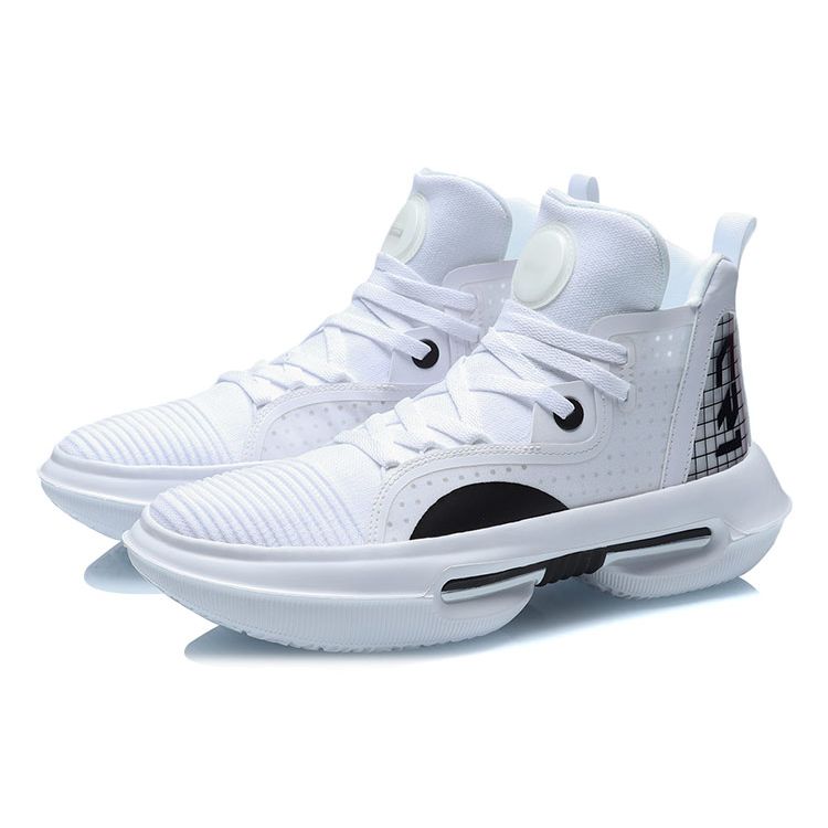 Li Ning CF Challenger High-Top Trendy Sports Shoes Men Sneakers White Black AGLR061-1