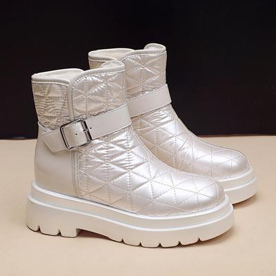 Зимние ботинки для женщин, зимняя обувь, роскошные дизайнерские теплые ботильоны из мягкого плюша, женские удобные ботинки на толстой подошве