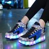 Детские кроссовки со светодиодной подсветкой и двойными колесами, спортивные кроссовки Heely