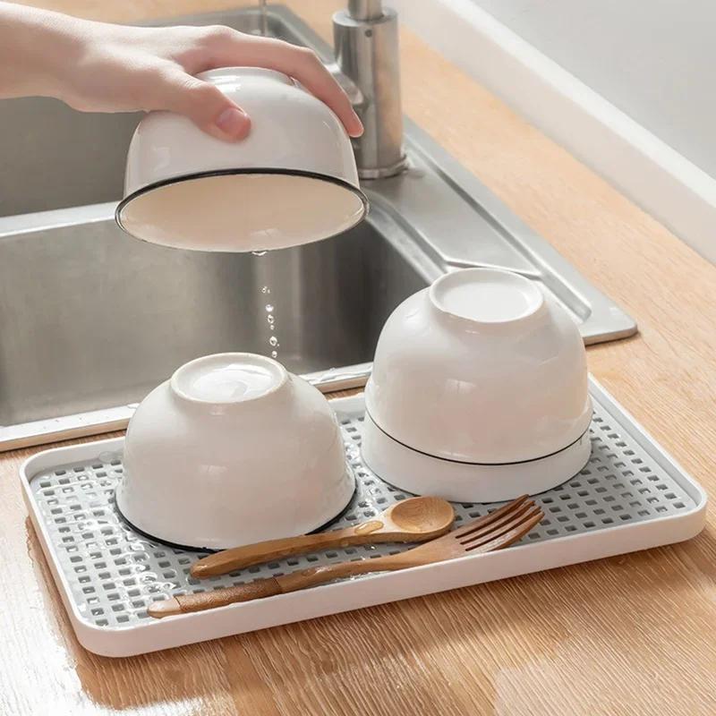 Rectangular Bowl Rack Fruit Drain Tray Chopsticks Box Kitchen Storage Tray Water Cup Drain Tray Fruit Basket Tea Trays Organizer