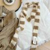 Slender And Long Y2K Striped Plush Scarf Female Niche Design Sense Hot Girl Decorated Scarf