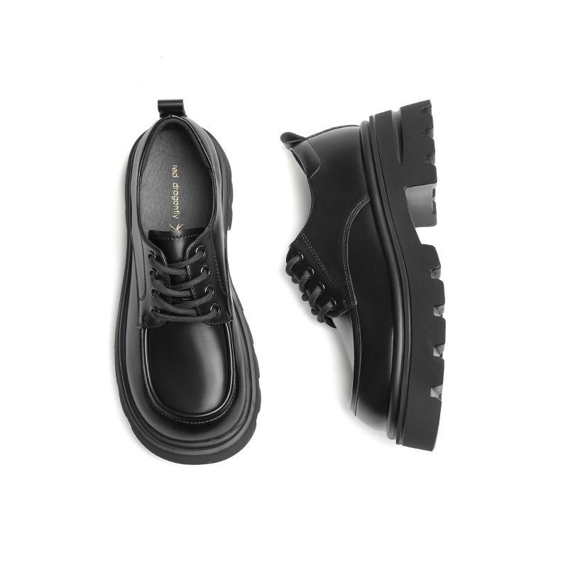 Женская обувь, новые весенние лоферы на шнуровке, универсальная женская обувь в консервативном стиле, кожаные туфли на платформе