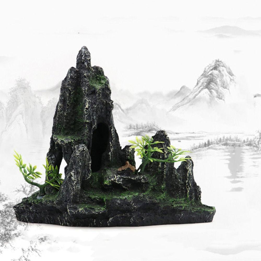 Creative View Rock Cave Stone Artificial Mountain Stone Statue  Hiding Fish Cave