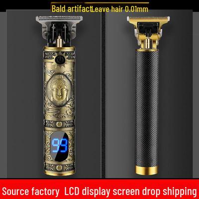 Ретро мужская электрическая машинка для стрижки волос с ЖК-дисплеем