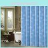 Stunning Waterproof Mediterranean Blue Printing Shower Curtain With Rings For Modern Bathrooms