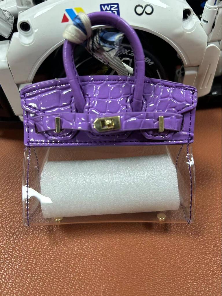 Exquisite Mini Platinum Bag Pendant for Car Keys & Earphones - Perfect for Internet Celebrity Style