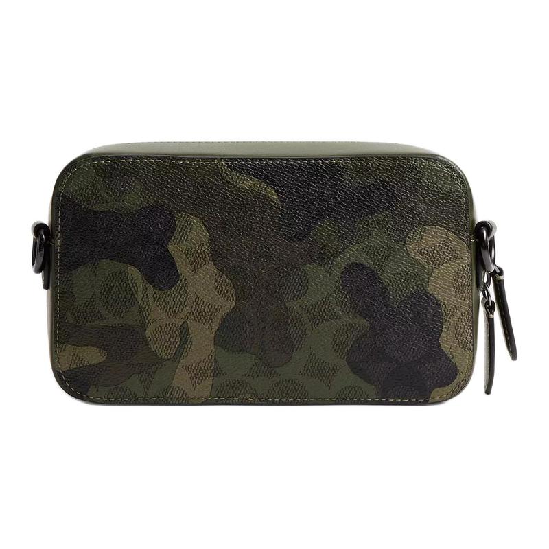 Coach Чартер 19 signature камуфляжный принт застежка-молния coated canvas кросс-боди на плечо маленькая мужская зеленая