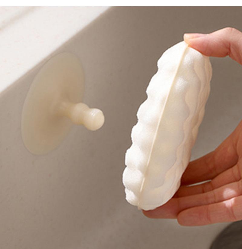 2 шт. Губка для мытья посуды с двойной присоской, губка для мытья посуды, кухонная щетка для чистки, многофункциональный инструмент для чистки