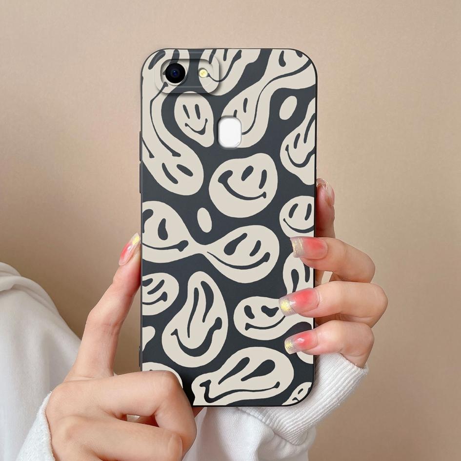 Для Oppo F9 F21 F5 F15 F7 F11 F17 F19 Pro Plus чехол для телефона модный лейбл с рисунком смайлика мягкие силиконовые чехлы премиум-класса для корпуса Oppo