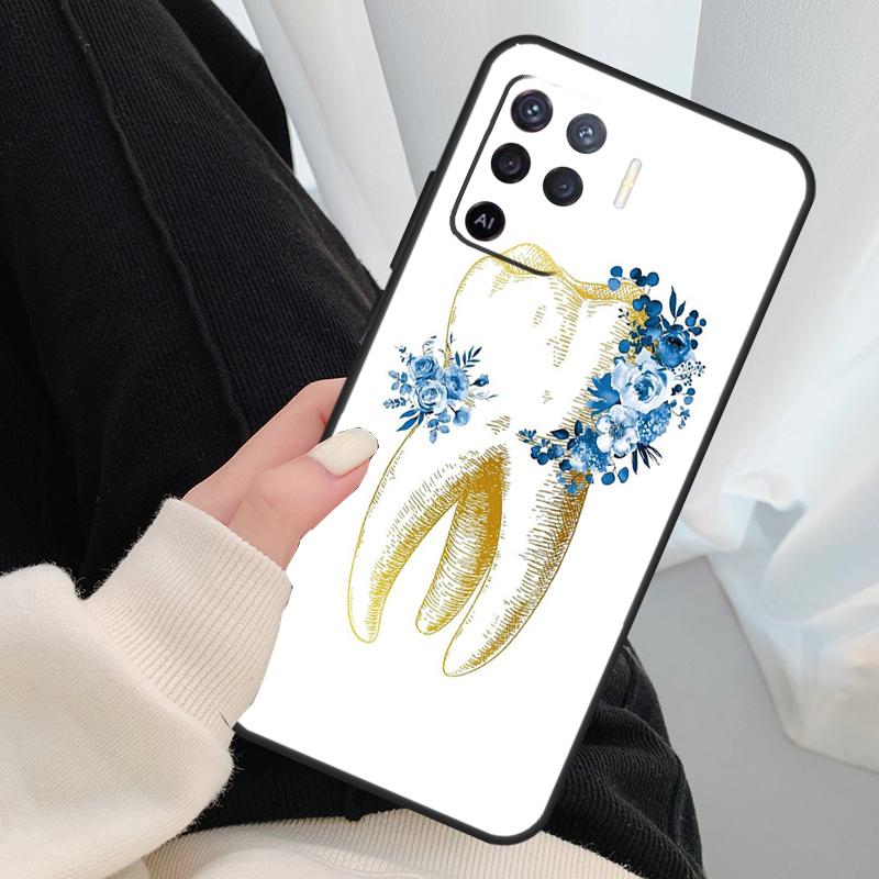 Милый Чехол-Кейс для Зубов Стоматолога Для Oppo A18 A38 A58 A78 A98 A80 A60 A40 A96 A76 A16 A94 A74 A54 A15 A17 A57 A77 A5 Pro