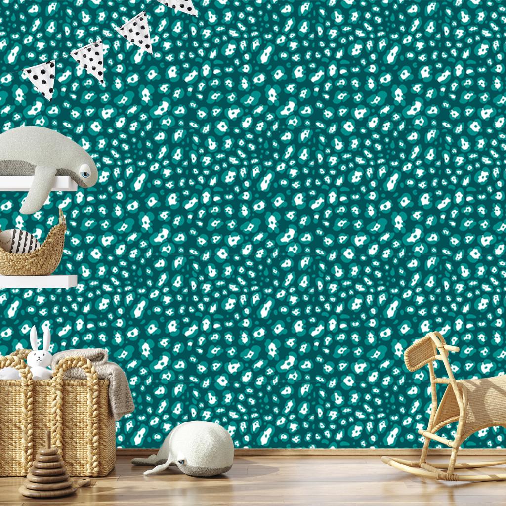 Turquoise Animal Skin Wallpaper Turquoise and Celadon 50x1000