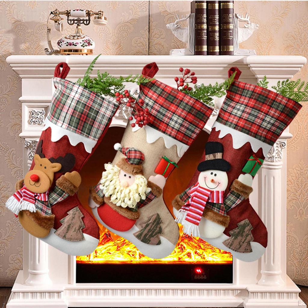 Christmas Stockings 3D Socks, Gift Bags, Hanging Stockings, Party Favors, Large