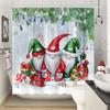Merry Christmas Shower Curtains Winter Snowflake Xmas Pine Leaves Lamp Holiday Farmhouse Home Fabric Bath Curtain Bathroom Decor