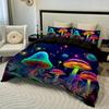 3pcs Colored Mushrooms 3D Printed Bedding Set Cozy Comfortable Duvet Cover King Queen Twin Size Birthday Gift Bedroom Decoration