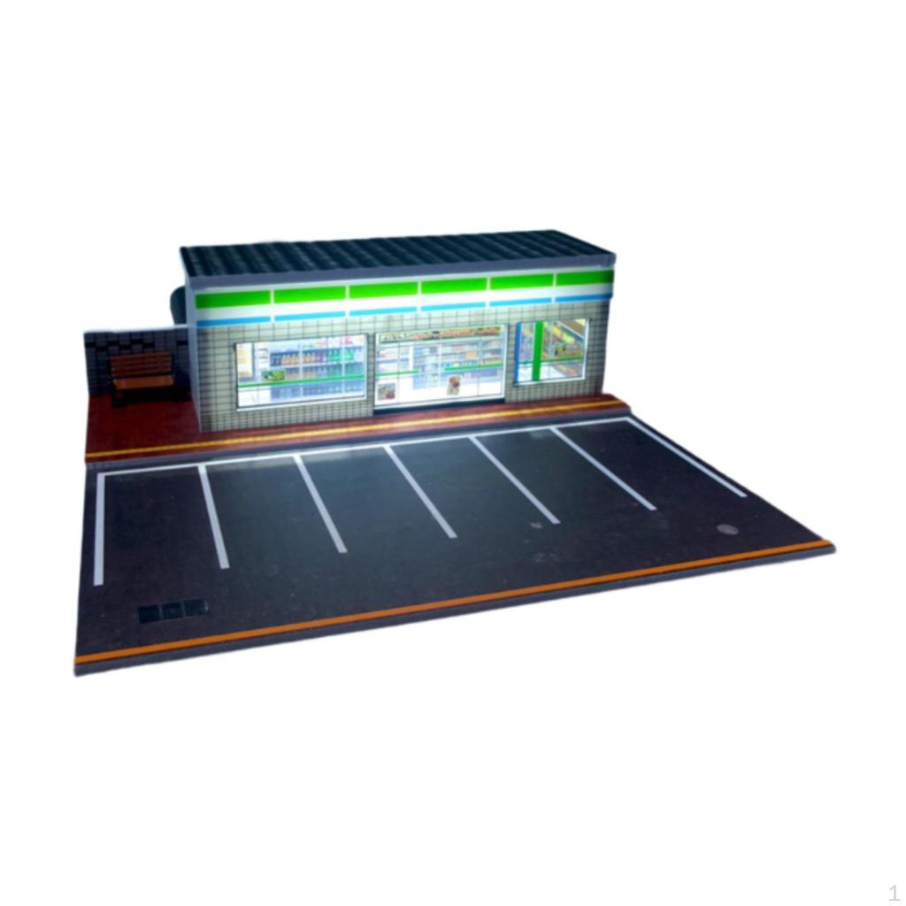 1:64 Диорама парковочной зоны с подсветкой для литых автомобилей