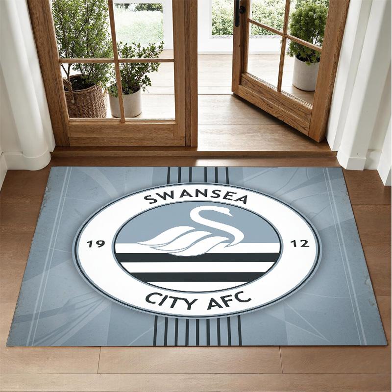 Swansea City Design Crystal Velvet Rug Soft Decorative Mat for Bedroom Entrance