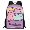 Printed Childrens Pusheen Backpack Outdoor Large Capacity Student Schoolbag