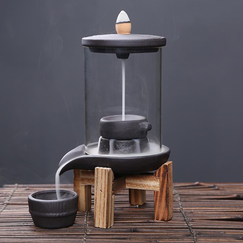 Курильница с обратным потоком, креативная керамическая настольная декоративная печь для ароматерапии, ветрозащитный держатель для благовоний