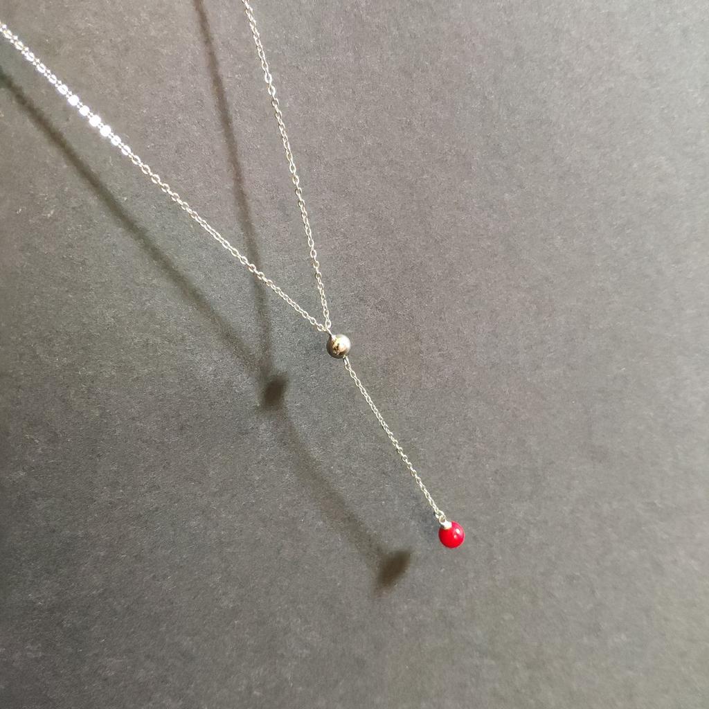 Серебряное колье с кораллом, вес изделия 3,03 гр (2145653)