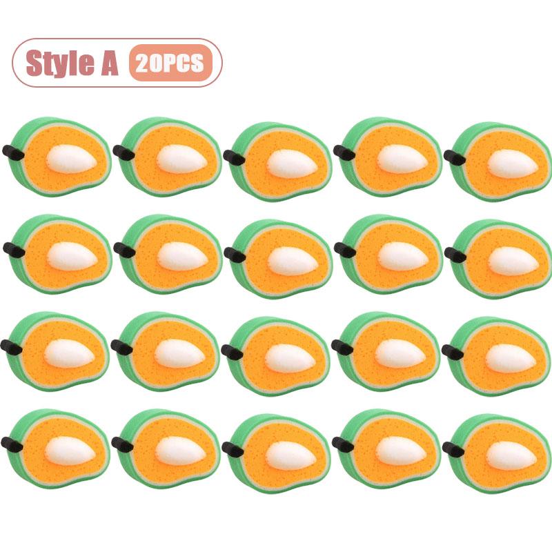 Многоцелевая губка-скребок с принтом фруктов, утолщенная, для уборки кухни, мытья посуды, удаления пятен, ткань