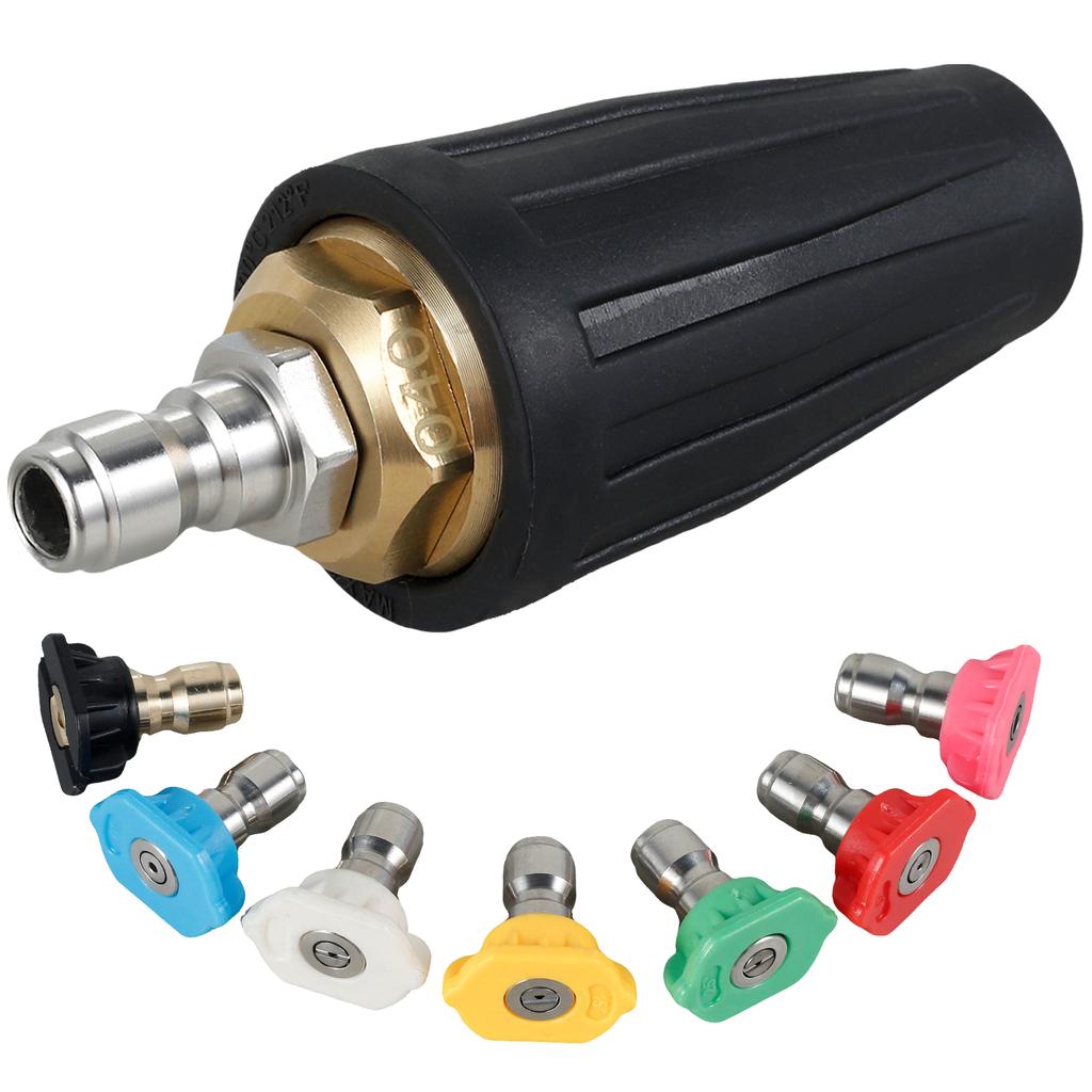 Комплект распылительной насадки для мойки высокого давления 1/4" с быстроразъемным соединением, вращающаяся на 360 градусов турбонасадка-распылитель 4000 фунтов на кв. дюйм, распылительная насадка с несколькими степенями распыления