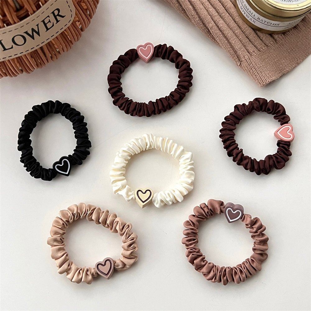 Heart Shape High Elastic Hair Rope Flannel Mini Hair Tie Durable Small Intestine Hair Band Woman's
