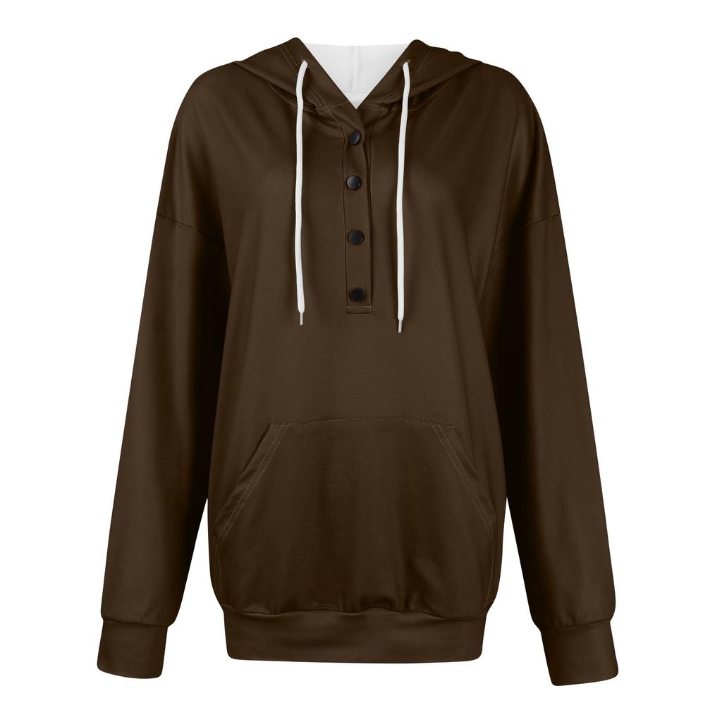 Женские повседневные модные однотонные пуловеры с длинными рукавами, толстовки с капюшоном