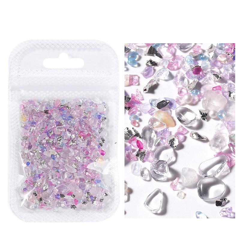 1 Pack Irregular Nail Crystal Gravel Glass Crushed Stones Jade For Nails Decoration Accessories Parts Manicure Rhinestone Charms