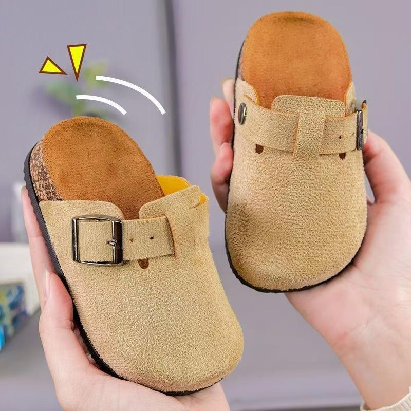 Детские шлепанцы в корейском стиле Birkenstock: Модная закрытая обувь на толстой подошве для мальчиков и девочек