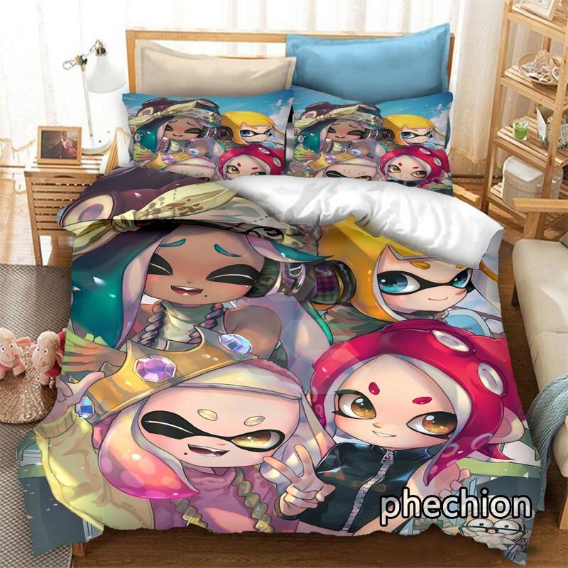 Phechion Мультяшная Коллекция Постельного Белья Splatoon 3D Принт Пододеяльники Наволочки Комплект Из Одного Предмета Коллекции Постельного Белья Постельное Белье Кровать K388