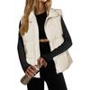 Women's Thickened Cotton Padded Vest Lightweight Stand Collar Sleeveless Winter Warm Zip Up Jacket Vest With Pockets