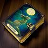 Handmade Leather Bunny Journal – Moonlight Forest Art Notebook with Antique Lock, Mystical Writing & Sketchbook Gift 200 Pages
