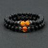 Black Lava Stone Crown Charm Tiger Eye Beads Bracelet For Men Women Braided Bracelets Handmade Adjustable Jewelry Pulseira
