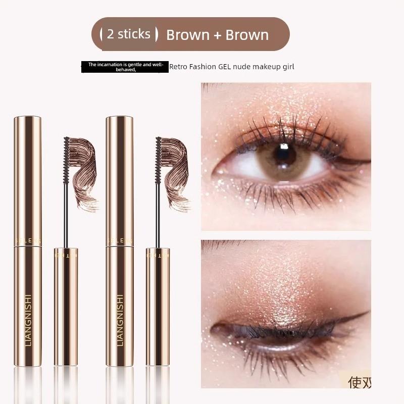 Mascara Waterproof Long Curling Not Smudge Bruch Head Extremely Fine Eyeliner Brown Long Lasting Flagship Store Genuine Goods