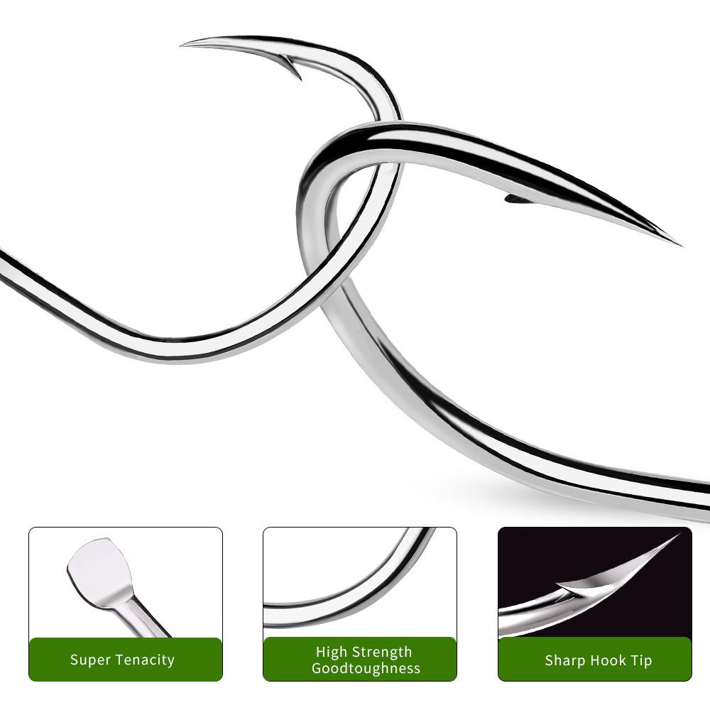 Большой рыболовный крючок для морской рыбалки, одинарный крючок для якорной рыбы, утолщенный изогнутый рот для закрепления волос, одинарный крючок Maruki для ловли на свободный крючок