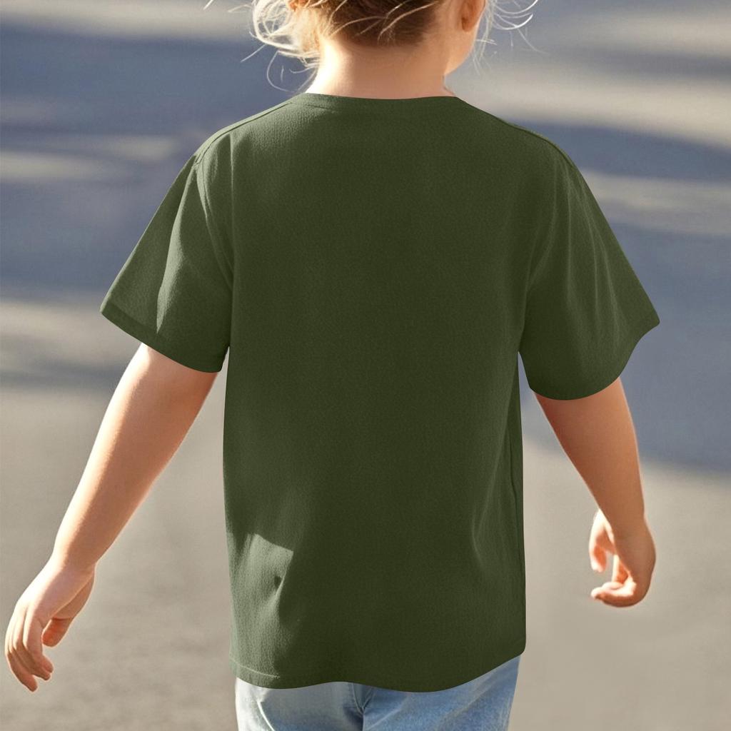 Children's Round Neck Casual Printed Short-sleeved T-shirt Top