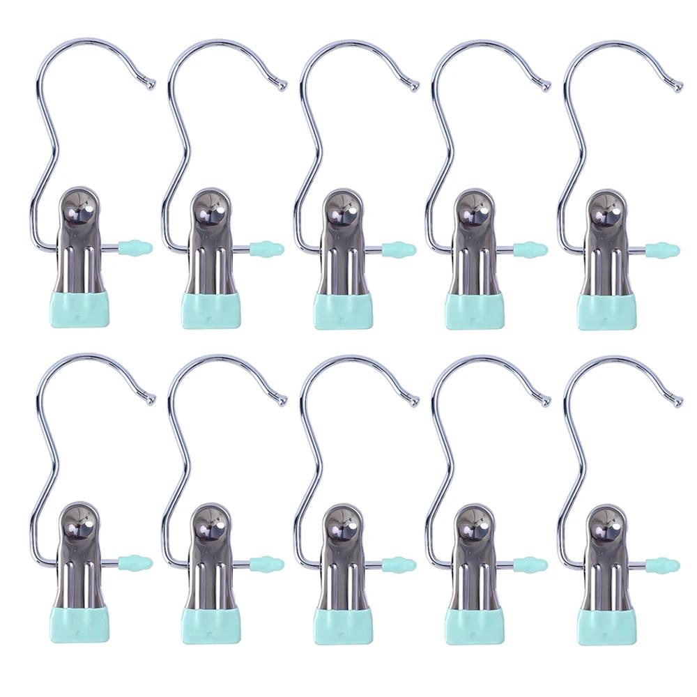 1-10Pcs Clip Stainless Steel Clothing Clip Multi-Purpose Boot Organizer Clothes Pins Laundry Hook Home Storage for Clothes Towel